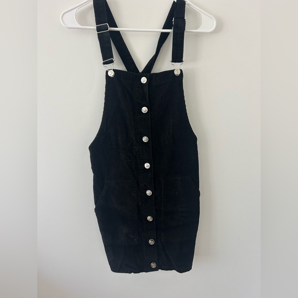 ASOS  Black Corduroy Overall Dress